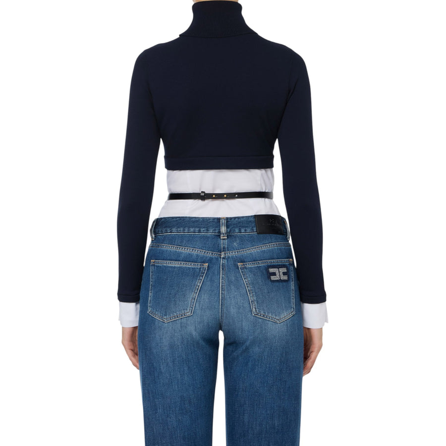 Maglia donna in viscosa e popeline di cotone
