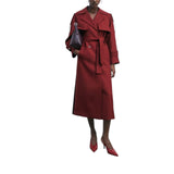 Cappotto donna trench bicolore in lana