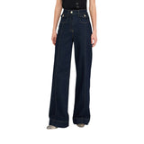 Jeans donna flare a vita alta con tasche