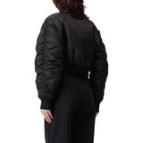 Bomber donna corto in raso tecnico