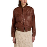 Bomber donna regular fit in nappa