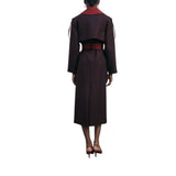 Cappotto donna trench bicolore in lana