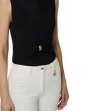 Top donna in jersey con dettaglio gioiello