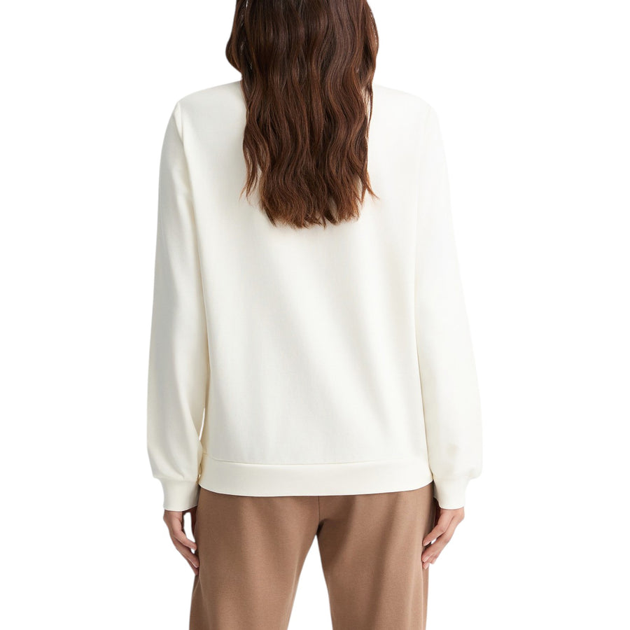 Felpa donna con logo animalier e strass