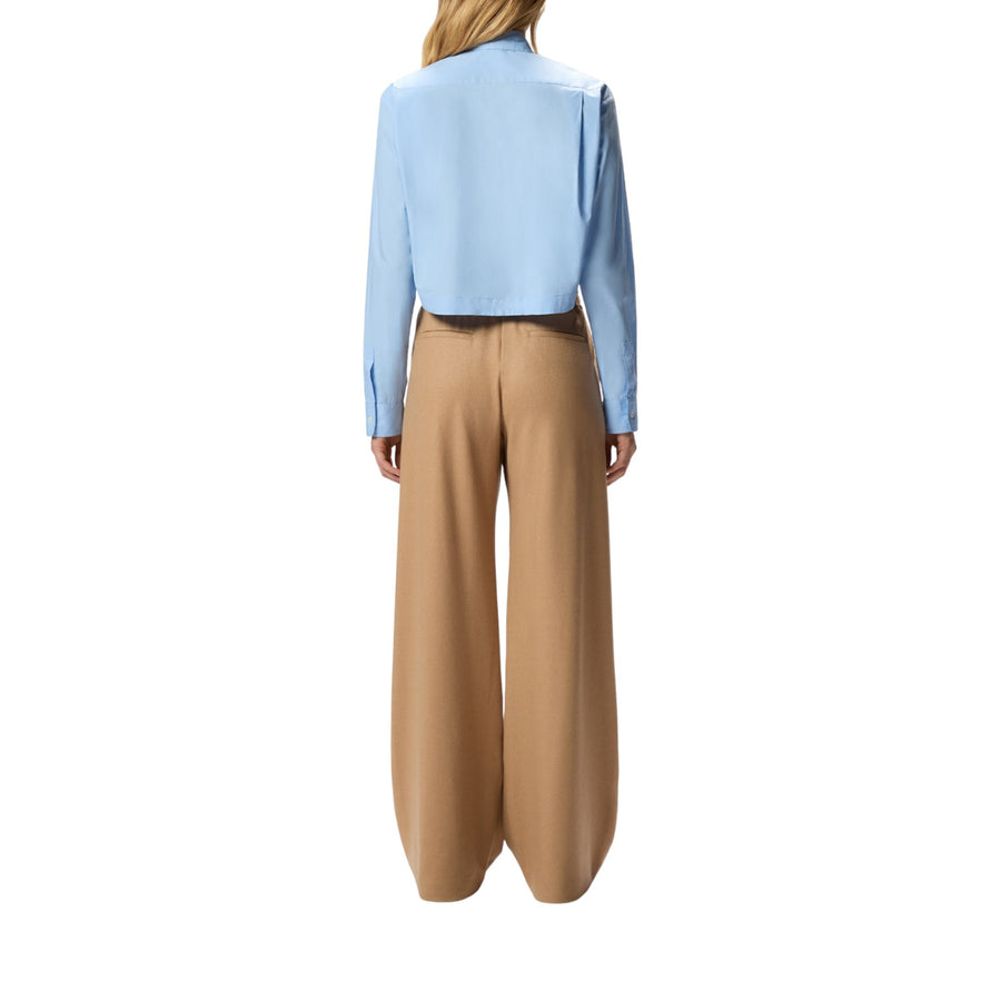 Camicia donna cropped con applicazioni gioiello