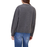 Maglia donna girocollo con motivo a rombo