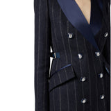 Cappotto donna gessato in panno di lana