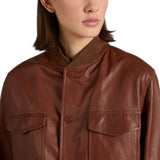 Bomber donna regular fit in nappa