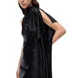 Abito donna lungo monospalla in satin