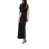 Abito donna lungo monospalla in satin