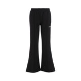 Pantaloni donna svasati con coulisse e logo stampato