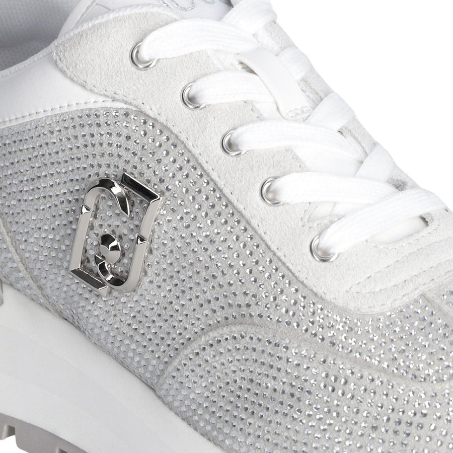 Sneakers donna bianche full strass