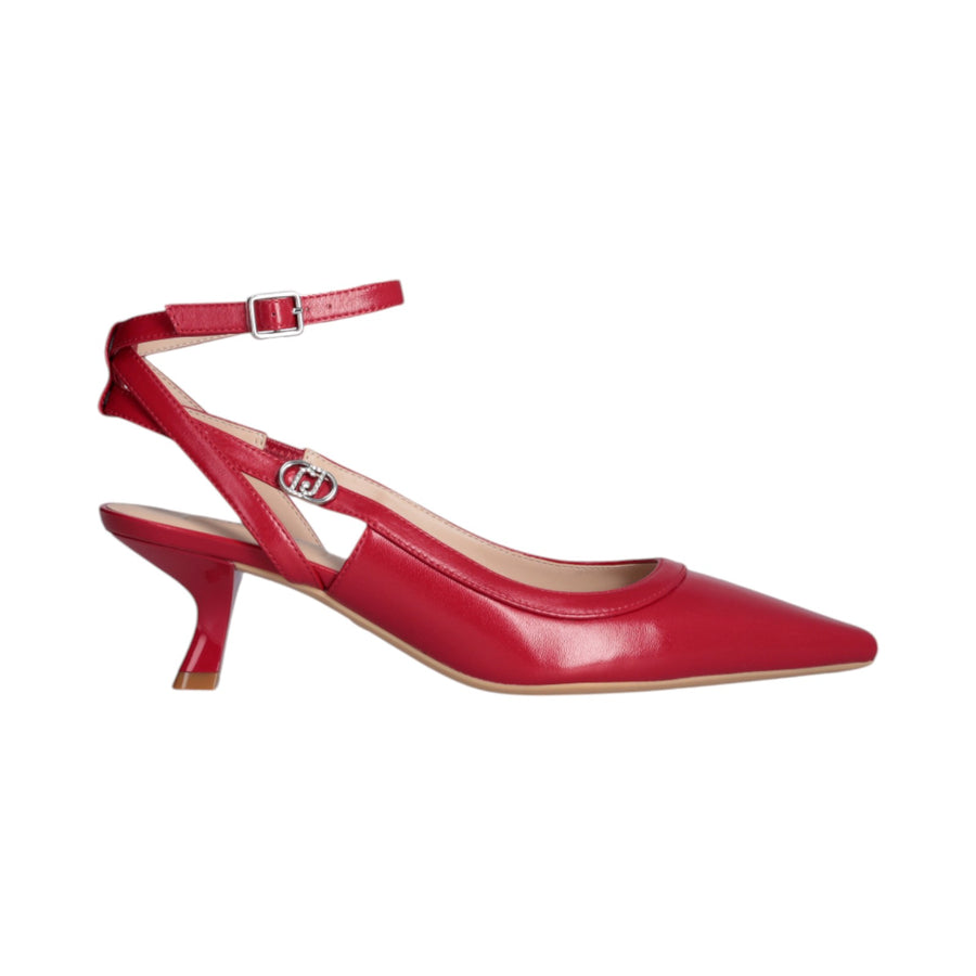 Slingback donna rosse con tacco basso