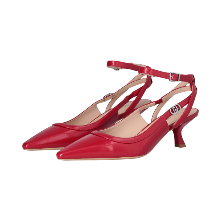 Slingback donna rosse con tacco basso