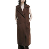 Cappotto donna smanicato in lana e alpaca