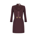 Abito donna in doppio crêpe stretch con elastici