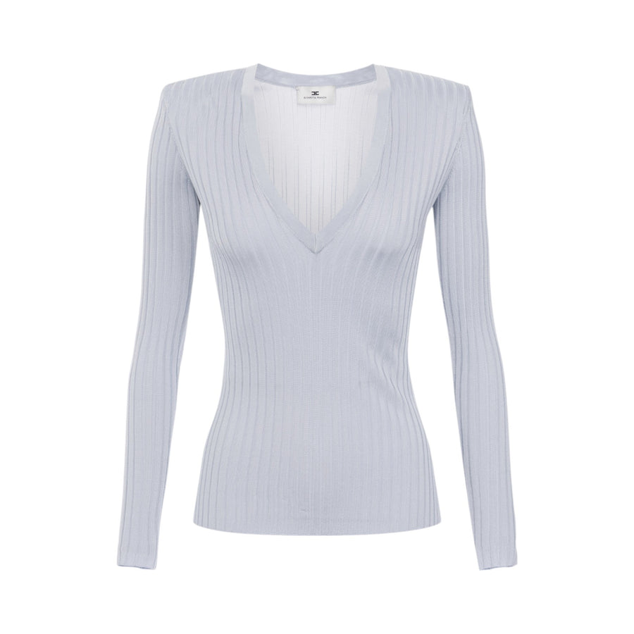 Maglia donna in filato di viscosa con dettagli logo