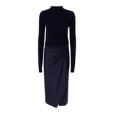Abito Donna midi in lana con gonna gessata