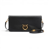 Pochette a tracolla media Love Bag Click Soft Horizontal in pelle