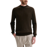 Maglia uomo mock neck con coste operate