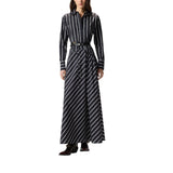 Abito donna lungo in popeline a righe