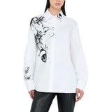 Camicia donna in cotone con stampa