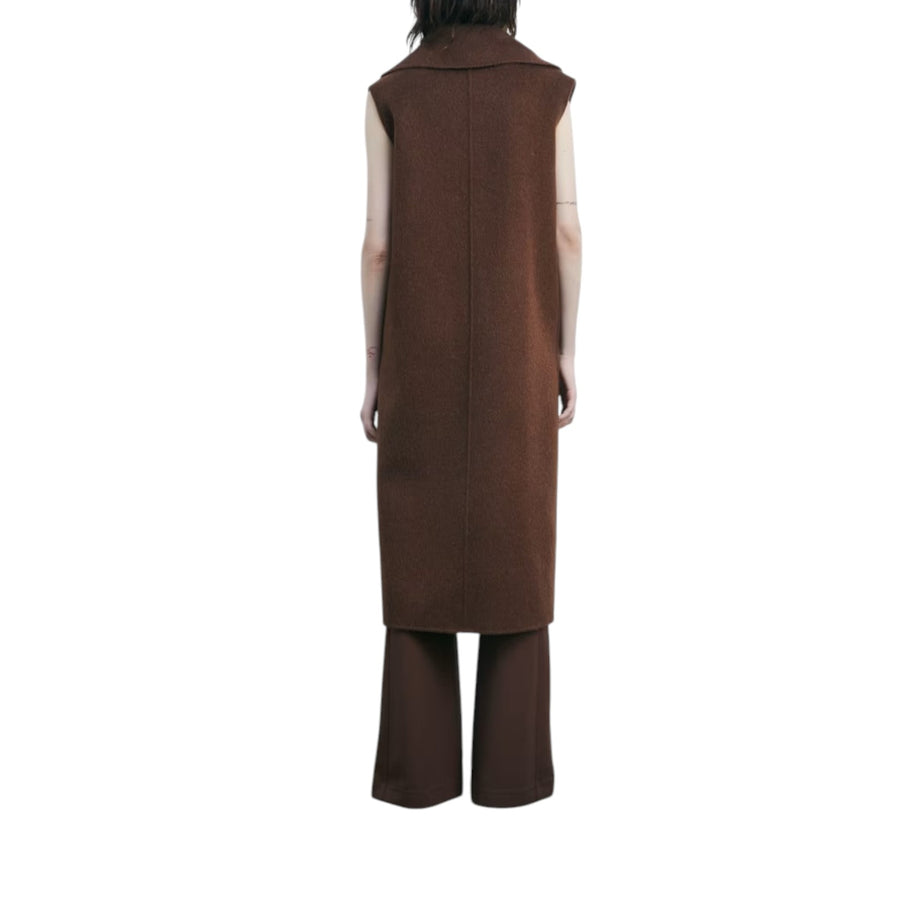 Cappotto donna smanicato in lana e alpaca