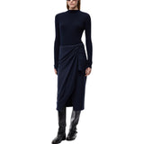 Abito Donna midi in lana con gonna gessata
