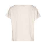 T-shirt donna con inserto in twill stampato