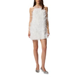 Abito donna corto con piume