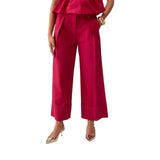 Pantaloni donna flare in popeline