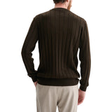 Maglia uomo mock neck con coste operate