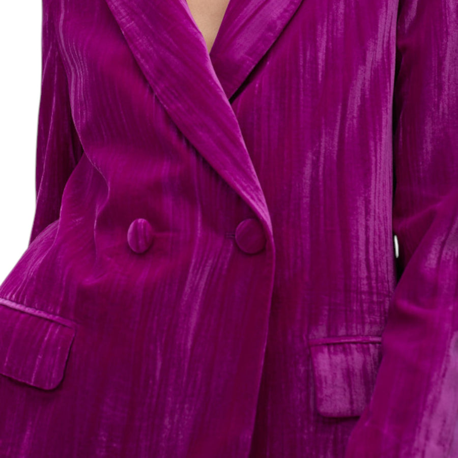 Giacca donna di Velluto con Fiore sul Revers