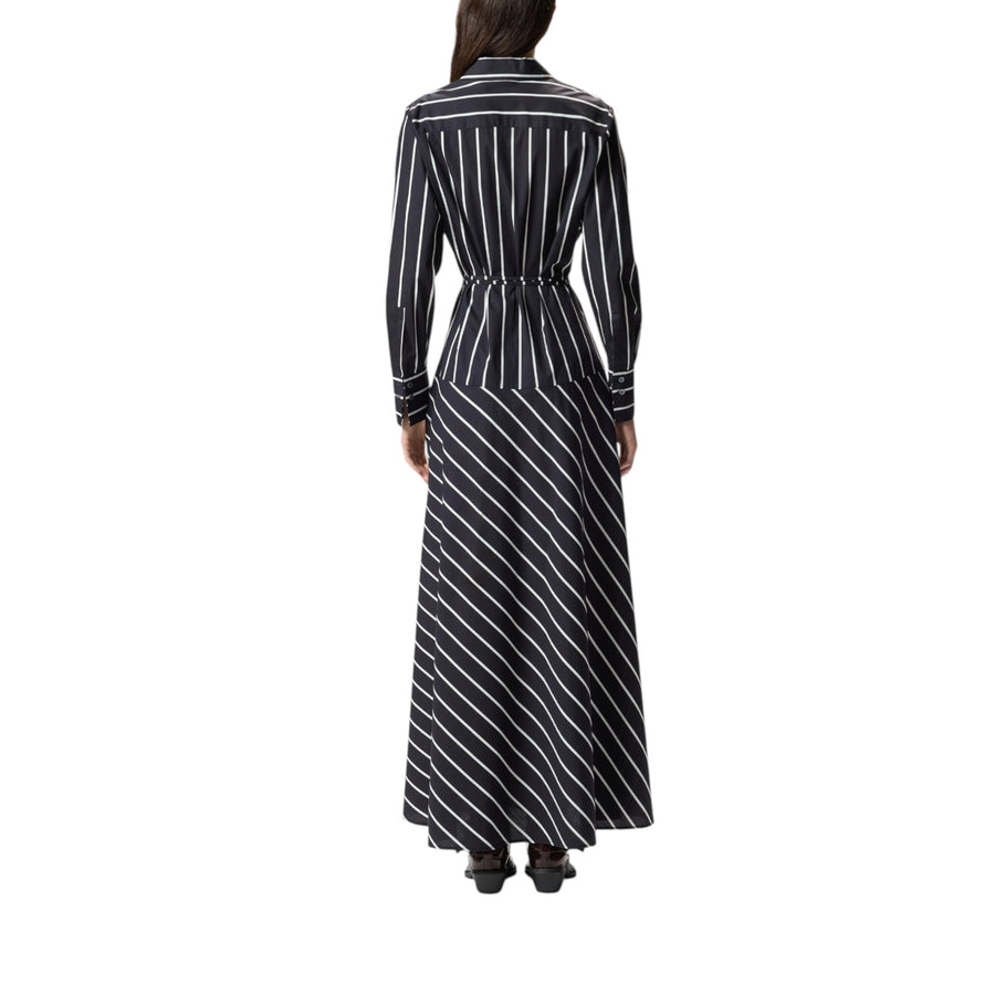 Abito donna lungo in popeline a righe