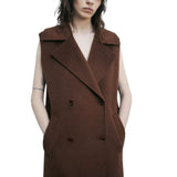 Cappotto donna smanicato in lana e alpaca