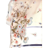 T-shirt donna con inserto in twill stampato