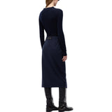Abito Donna midi in lana con gonna gessata