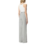 Top donna a costine con ricami gioiello