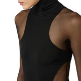 Body donna in jersey crêpe e tulle