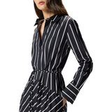 Abito donna lungo in popeline a righe