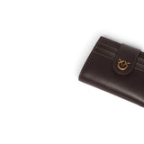 Portafoglio donna piccolo in pelle liscia con logo