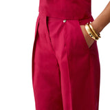 Pantaloni donna flare in popeline