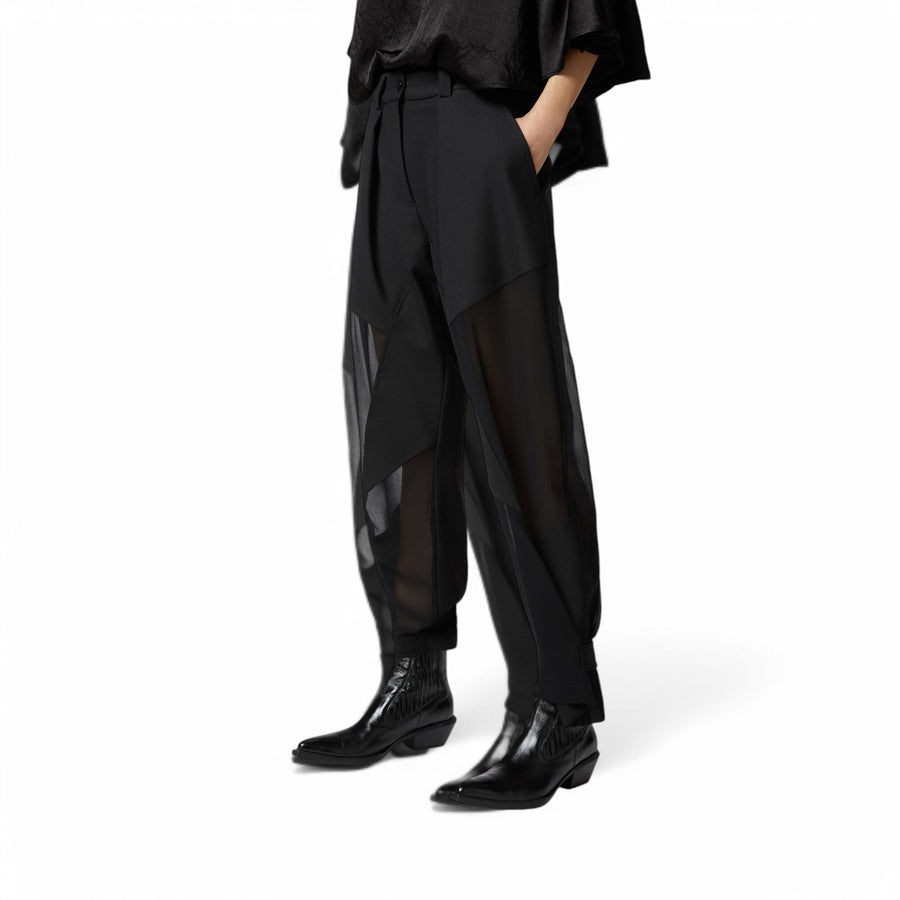 Pantaloni donna P-Pants in tessuto tecnico con trasparenze