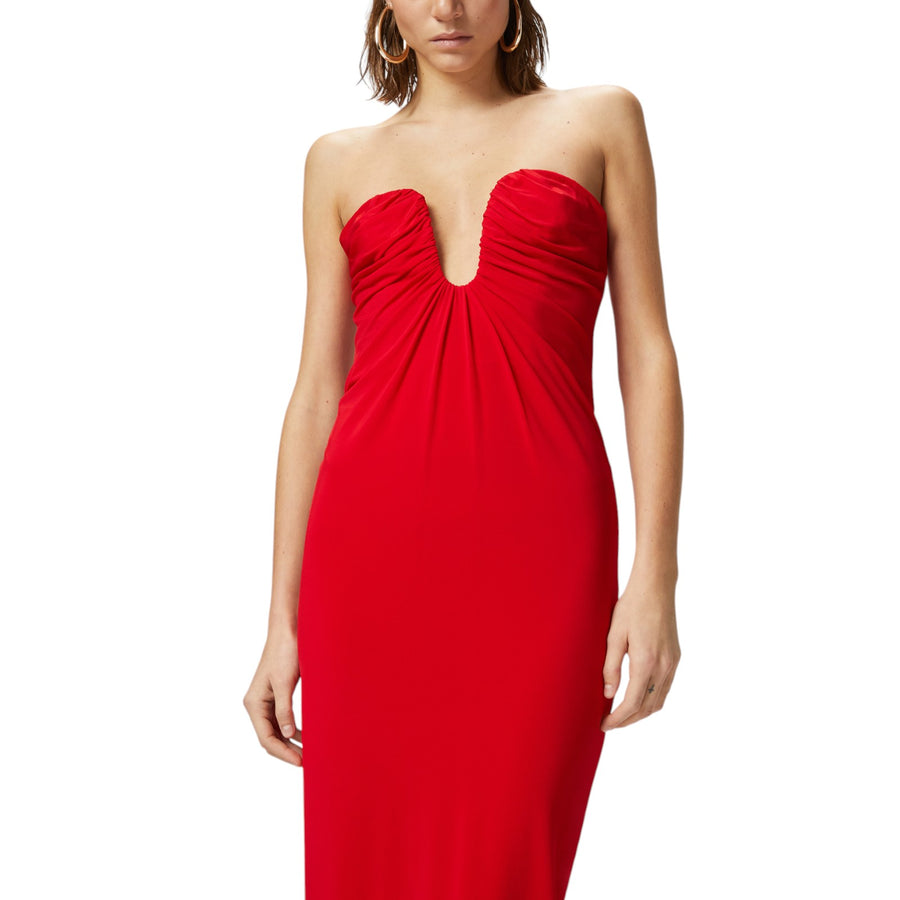 Abito donna midi da sera con scollo sagomato