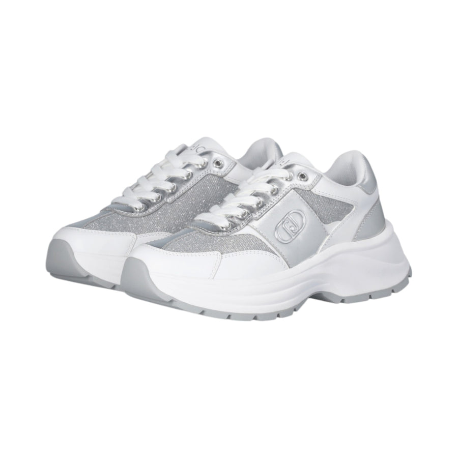 Sneakers donna in pelle e lurex