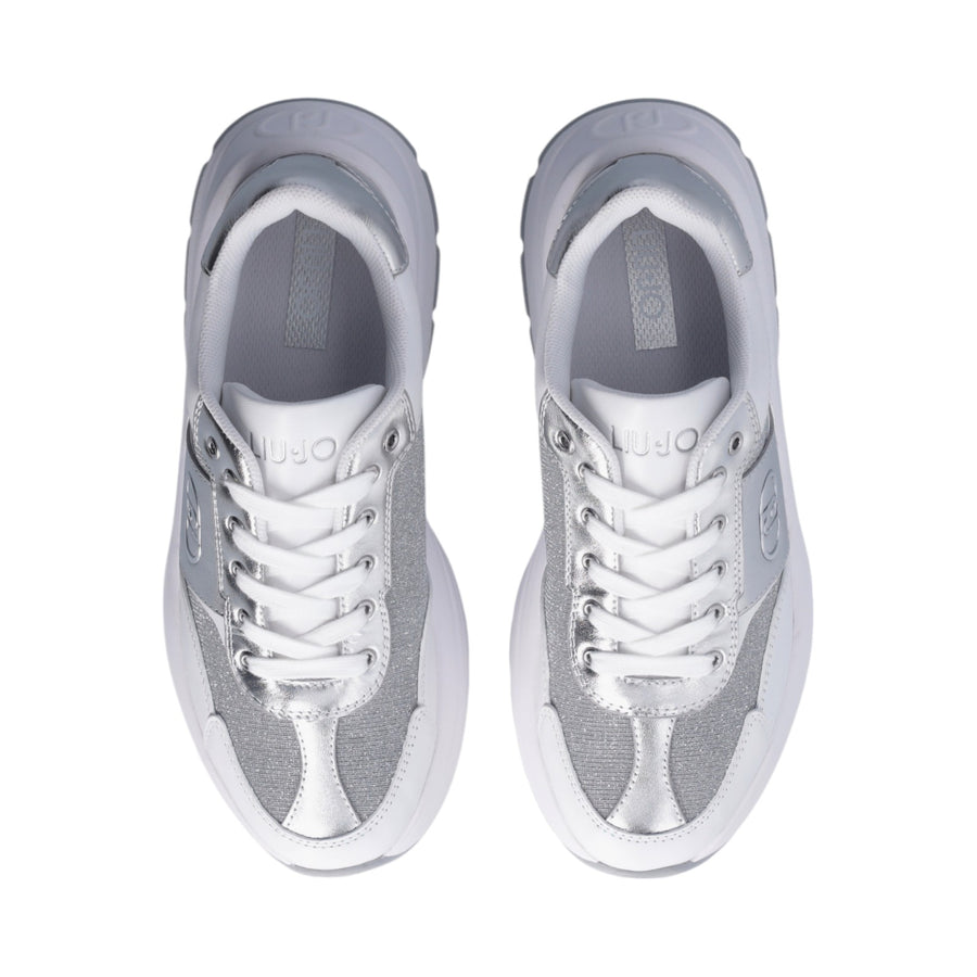 Sneakers donna in pelle e lurex