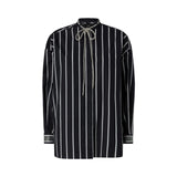 Camicia donna a righe con laccetti brillanti