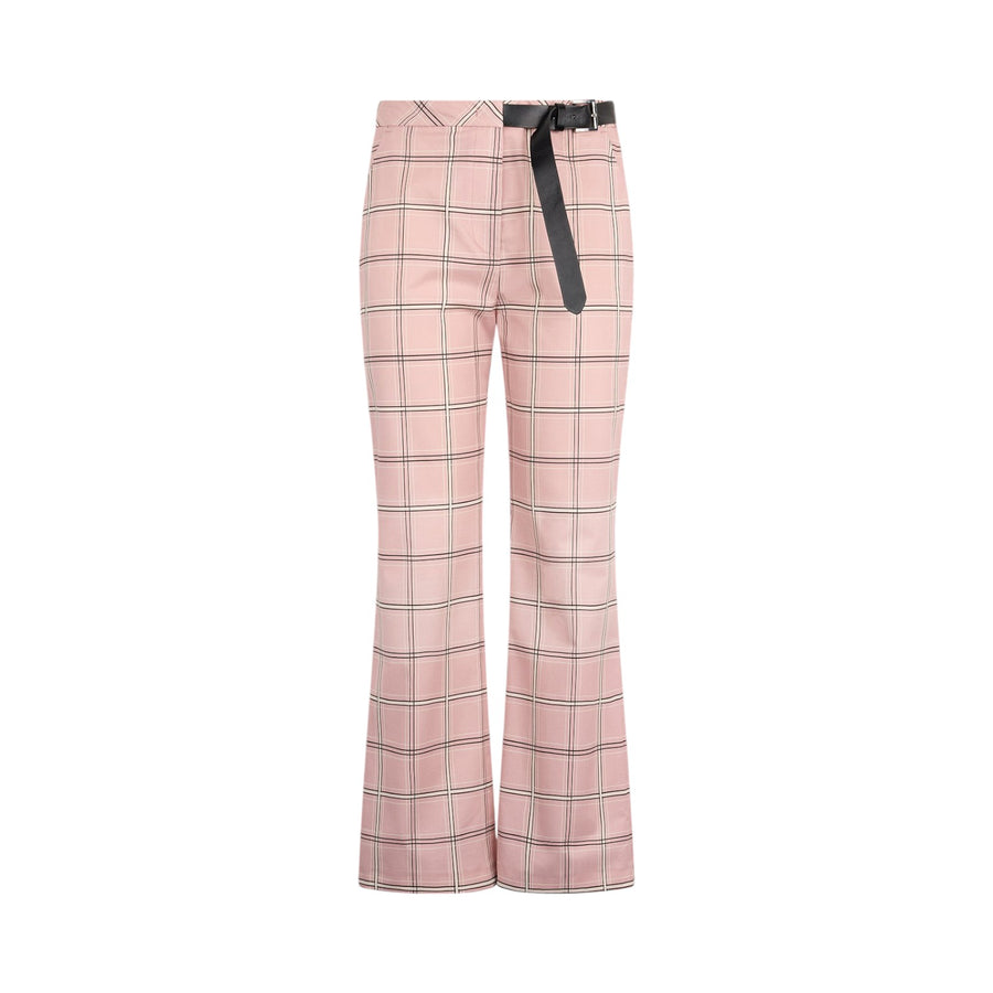 Pantaloni donna flare check