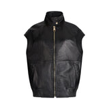 Gilet donna oversize in pelle