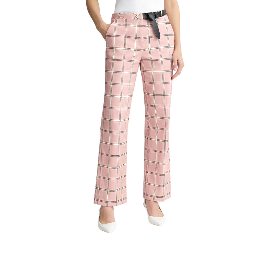 Pantaloni donna flare check